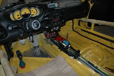 996 build — stripped console with roll cage