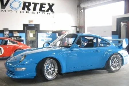 A restored Porsche 911 993 at Vortex Motorsport